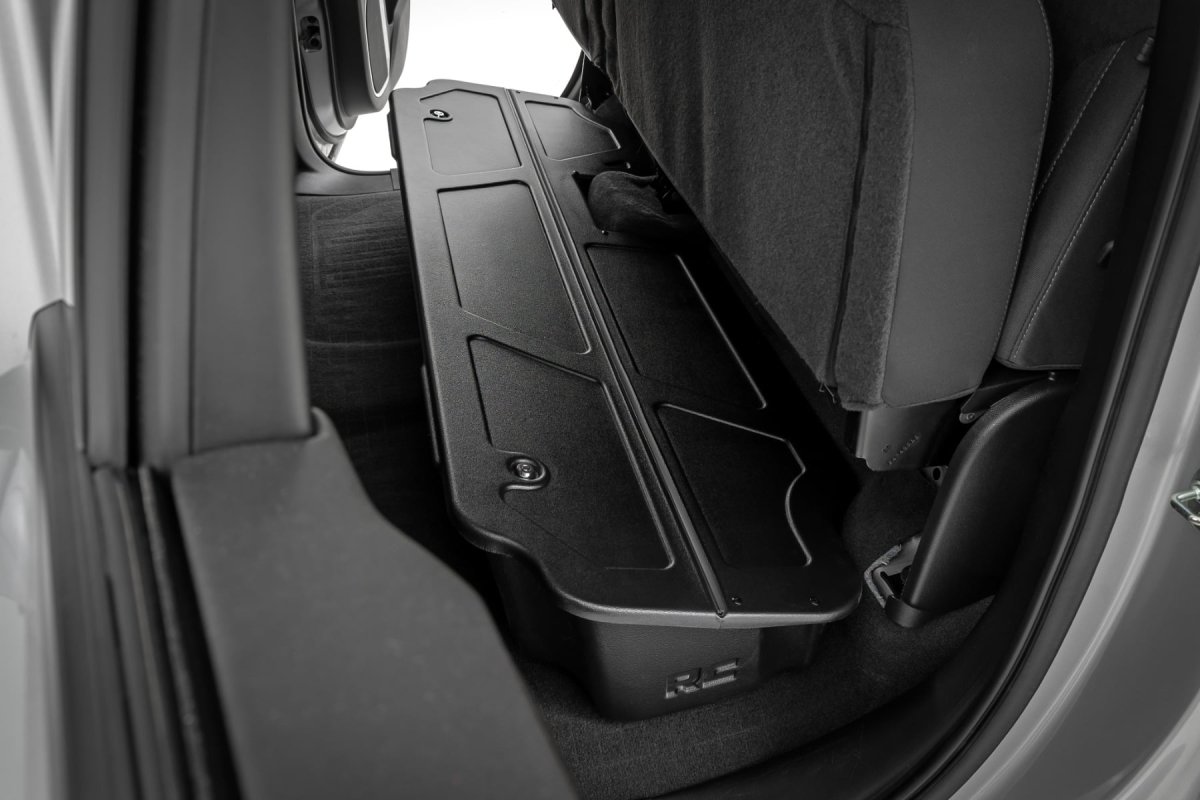 Chevy Silverado 3500 HD Under Seat Storage with Locking Lid - Rough Country - Double Cab - '20-'26